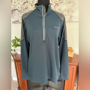 Columbia Men's Quarter Zip Blue Pullover - Size Medium